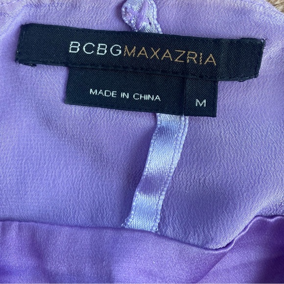 2000s BCBG MAXAZRIA 100% silk halter top. Lilac ruffled blouse. M - Picture 3 of 8